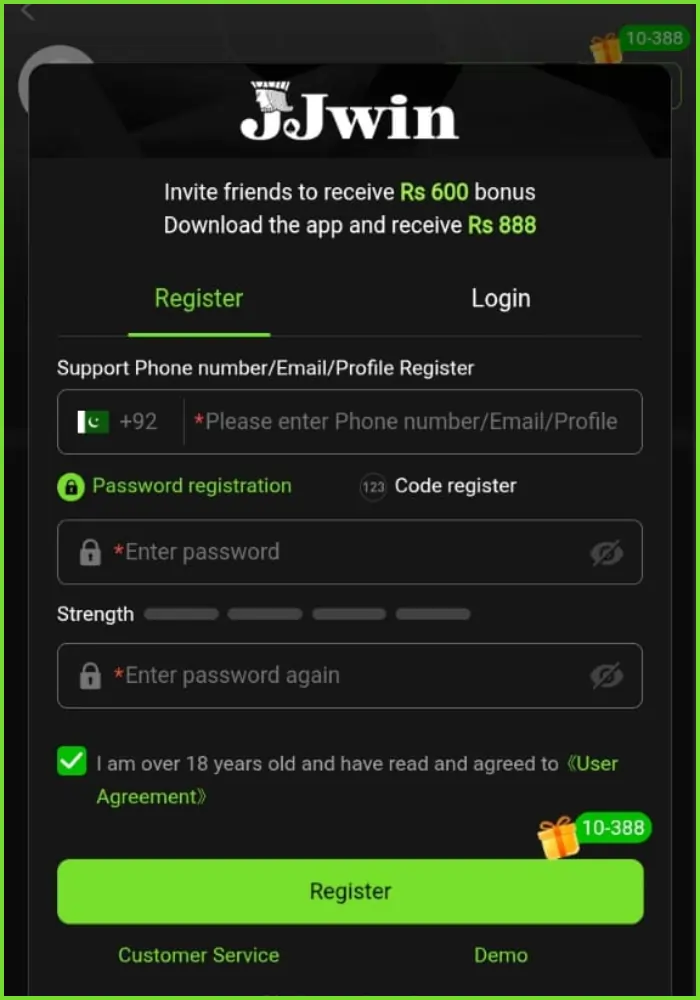 JJWin Register